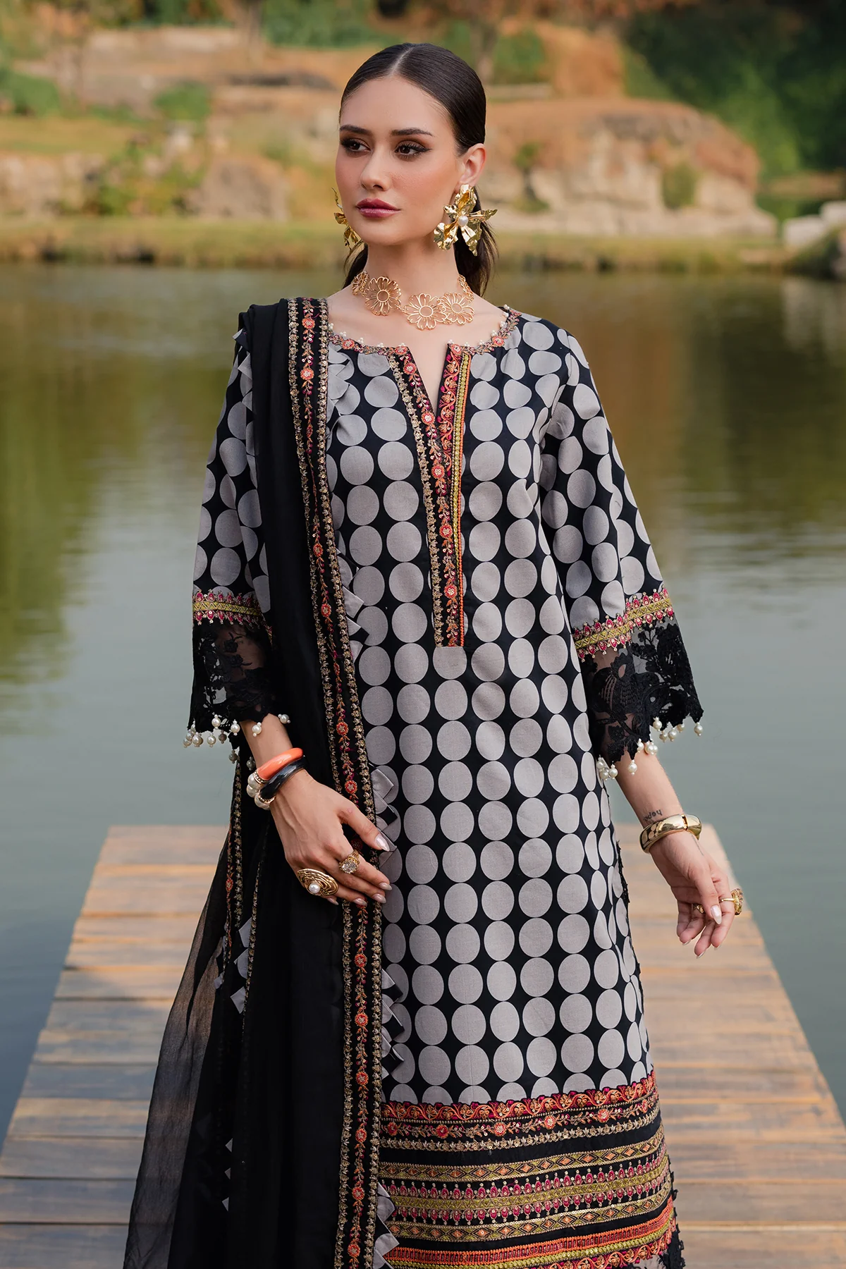 CHARIZMA QARA | 3-PC Unstitched Festive Edit Lawn Collection