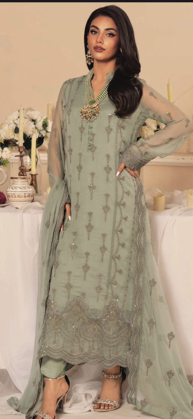Mehfil Collection’s Unstitched 3-piece suit (001)
