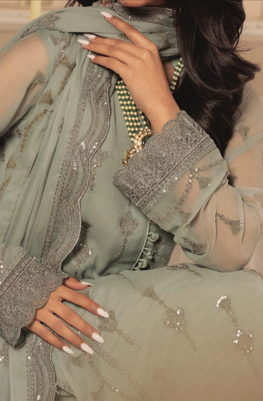 Mehfil Collection’s Unstitched 3-piece suit (001)